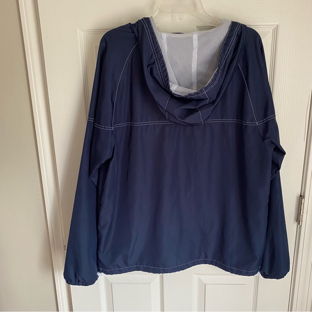 World of Disney Dark‎ BlueWhite Medium Hooded Full Zip Windbreaker Jacket Pocket - Picture 2 of 14